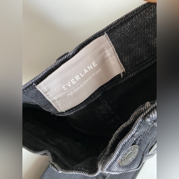 EVERLANE High Rise Authentic Stretch Modal Stretch Skinny Jeans Button Fly Black - Picture 10 of 11
